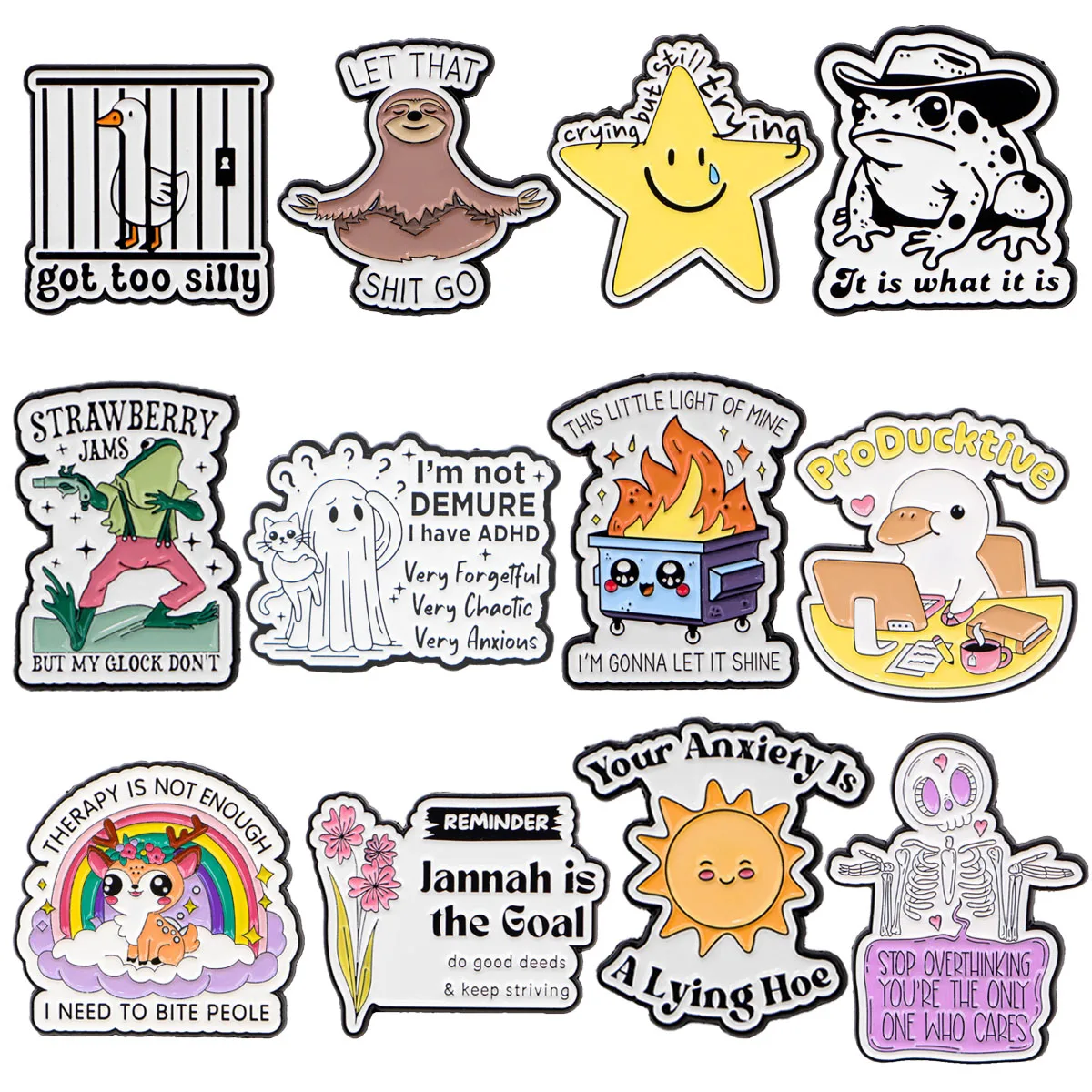 Tiere Emaille Pins Metall Cartoon Deer Brosche Rucksack Hut Tasche Kragen Revers Abzeichen Männer Frauen Mode Schmuck Sammlung Geschenk
