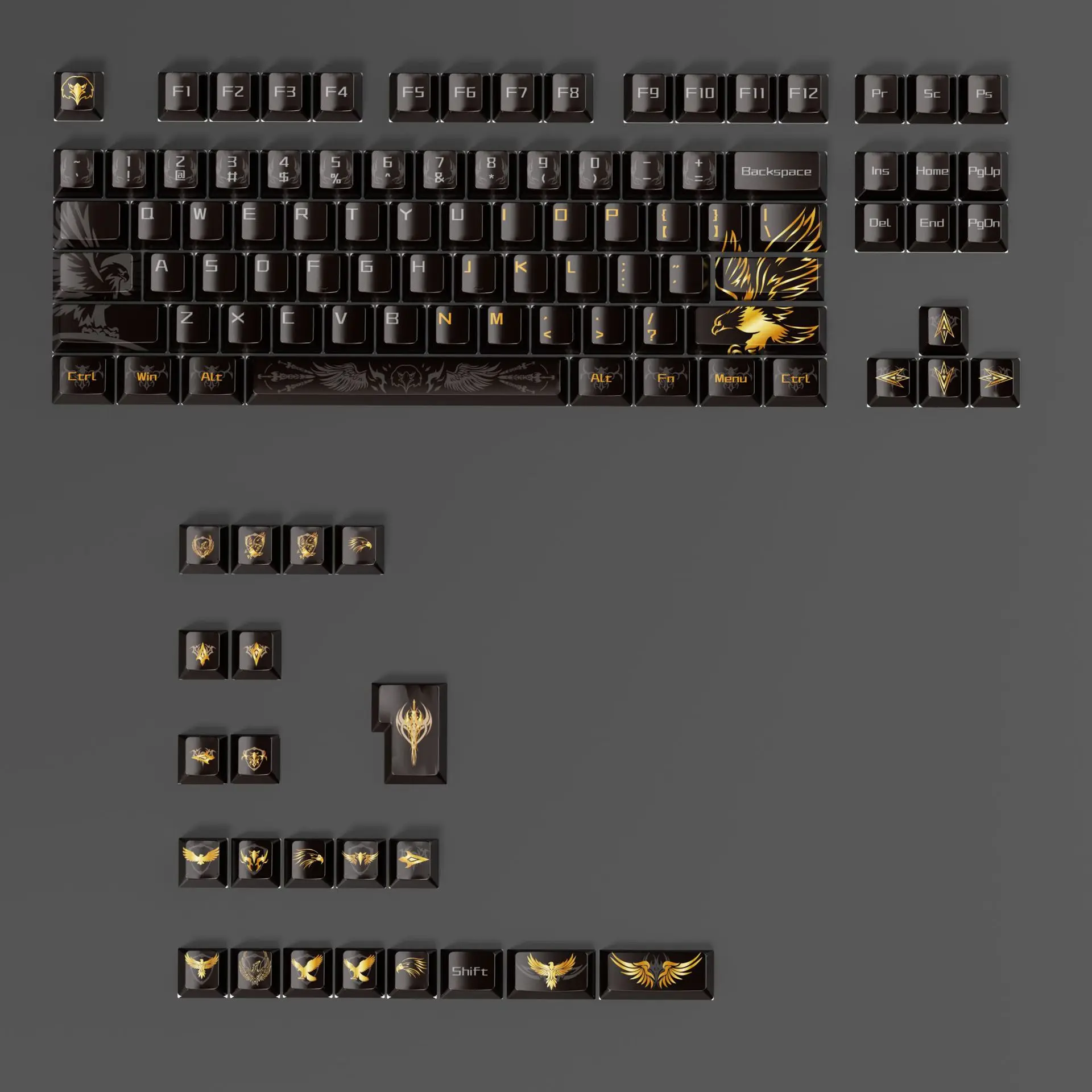 

Sublimation 109 Key Eagle - Black Customized Mechanical Keyboard Personalized Keycaps Combination Keycaps
