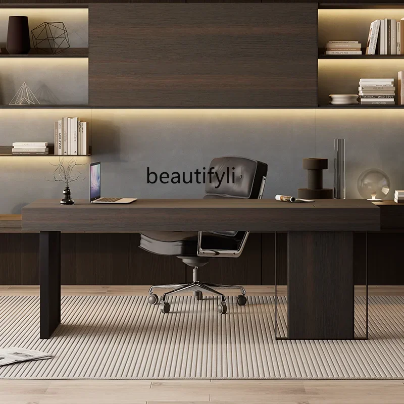 

Итальянский стол из массива дерева, кабинет для взрослых, дом, двойной светильник, роскошный офисный компьютерный стол для босса