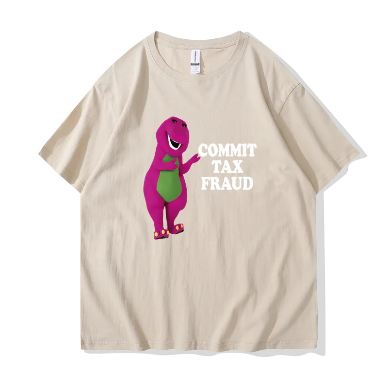 Commit Tax Fraud T Shirt Harajuku Cartoon Letter Printing T Shirt Graphic Casual Crew Neck Short Sleeve Plus Size T Shirt Women