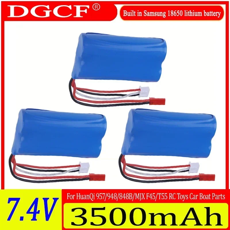 

For HuanQi 957/948/848B/827B/823/955/956/957/948 MJX F45/T55 RC Toys Car Boat Parts 7.4V battery 2S1P 18650 7.4V 3500mAh battery