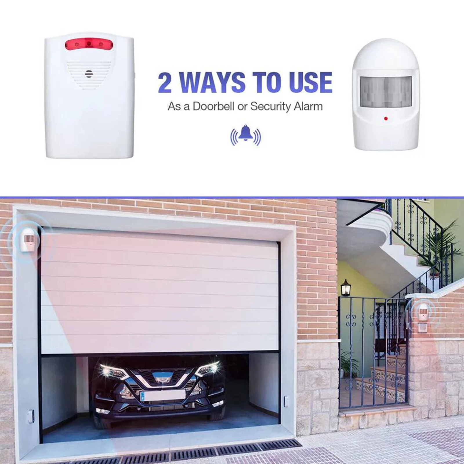 Wireless Driveway Alarm Alert System Security Garage Intruder PIR Motion Sensor