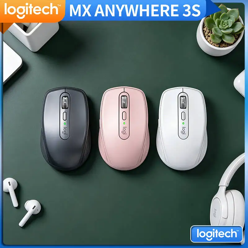 Durable Logitech MX Anywhere 3S - 8K DPI Darkfield, MagSpeed Scroll, 70-Day Battery, Ideal for Long Trip & Freelance Work