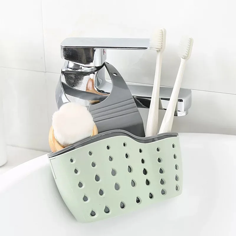 Double-layer Sink Hanging Bag Kitchen Rack Faucet Sponge Holder Storage Hanging Basket Kitchen Storage Rack Sink Accessories