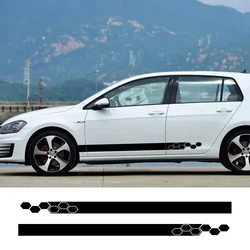 2Pcs Car Door Long Stripe Sticker Vinyl Decals For Volkswagen VW Golf 8 5 6 7 GTI R MK8 MK7 MK6 Polo 6R Auto Tuning Accessories