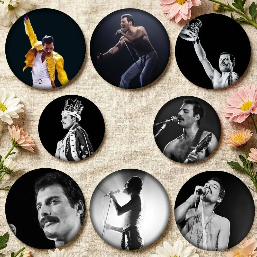 F-Freddie M-Mercury Singer 25mm 32mm 44mm 58mm 75mm Brooches Badges Pins for Accessories Gift
