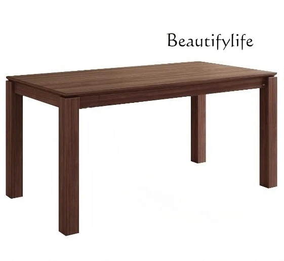 

Wood art antique North American black walnut all solid wood dining table small apartment dining table and chair combination
