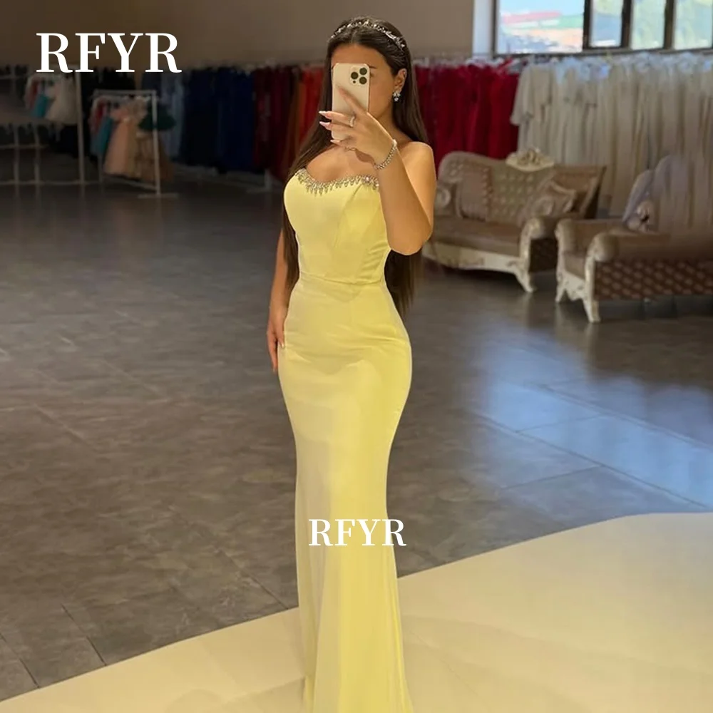 

RFYR платье русалки для выпускного вечера вечернее платье без бретелек вечернее платье с кристаллами и камнями праздничное платье знаменитостей для арабских женщин по индивидуальному заказу