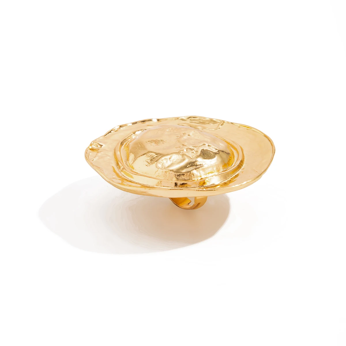 PuRui 2026 exagéré couleur or rond anneaux ouverts pour les femmes à la mode créatif réglable bague quotidienne fête Banquet bijoux