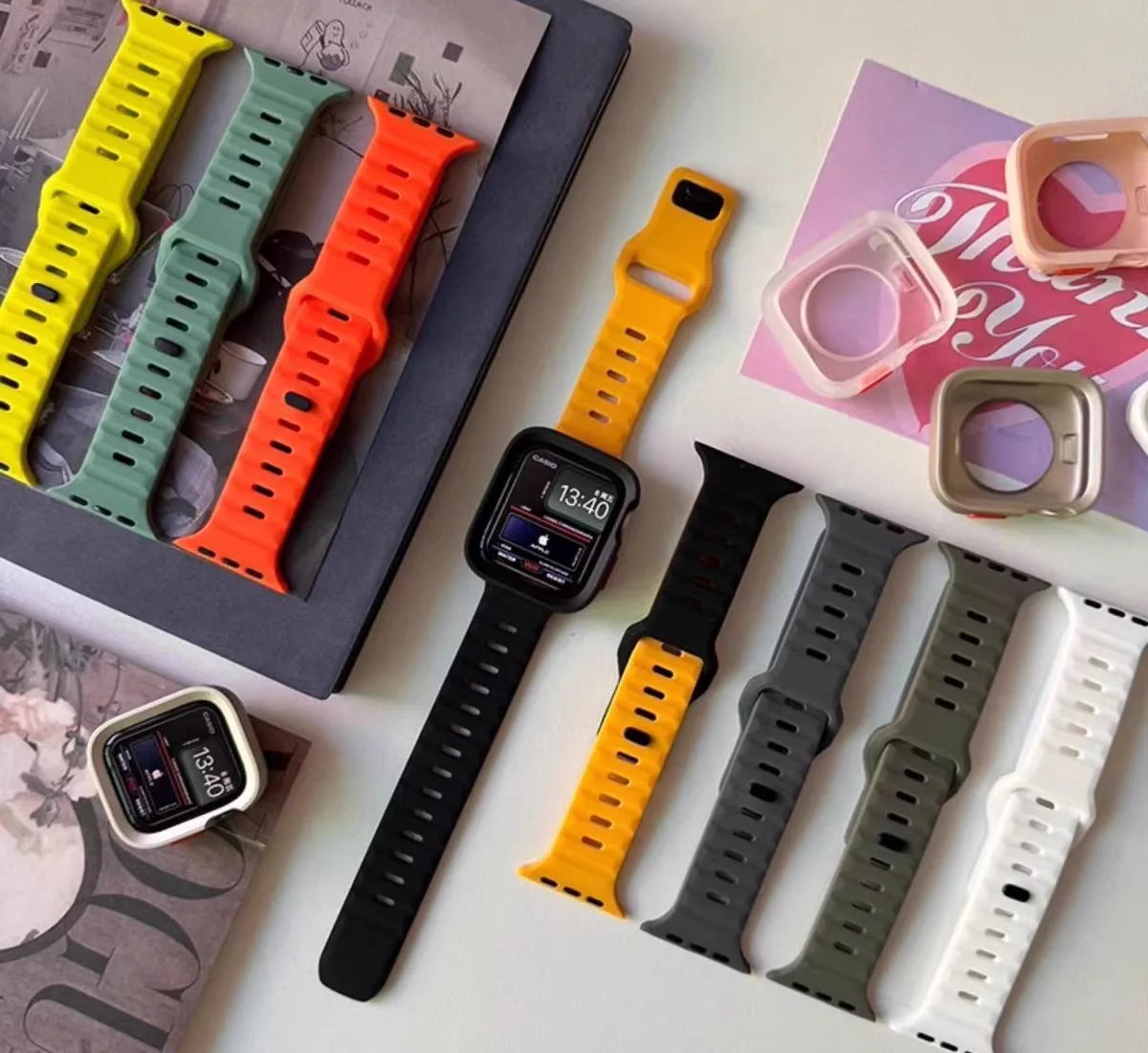 Kautschukarmband für Apple Watch Ultra 3 Band 49 mm 44 mm 45 mm 42 mm 41 mm 40 mm 38 mm Sportarmband iWatch Serie 11 10 9 8 7 Armband