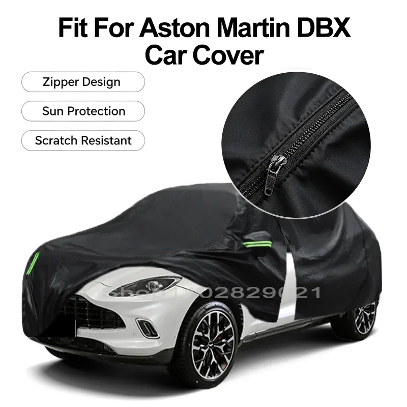 Zipper Door Waterproof Car Cover For Aston Martin DBX Windproof Dustproof UV Protection All Weather Auto Protector