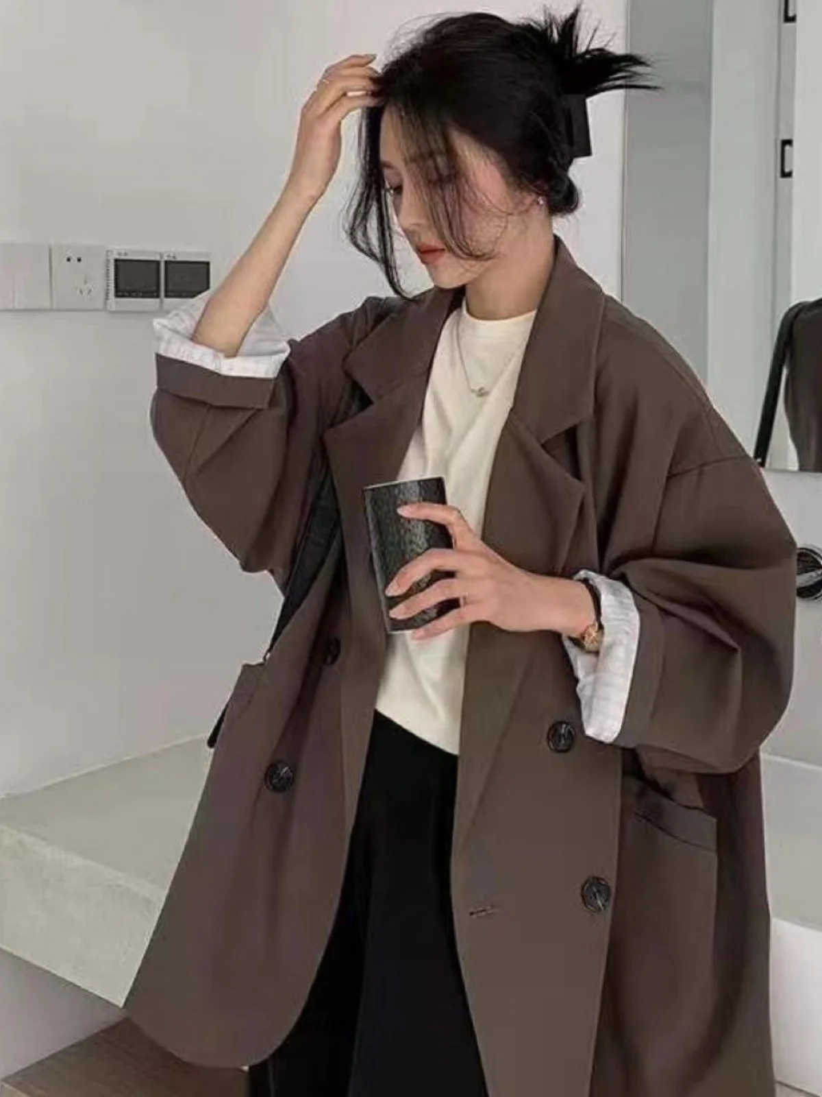 Chaqueta corta holgada a la moda para mujer, estilo coreano, primavera y otoño, nueva llegada, Top elegante de estilo univers...