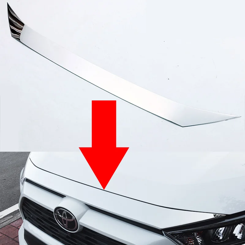 Couvercle Décoratif de Moteur de Capot Avant en Acier Inoxydable, Accessoire pour Toyota RAV4 AX50 2019 -2022 2023, Version Régulière