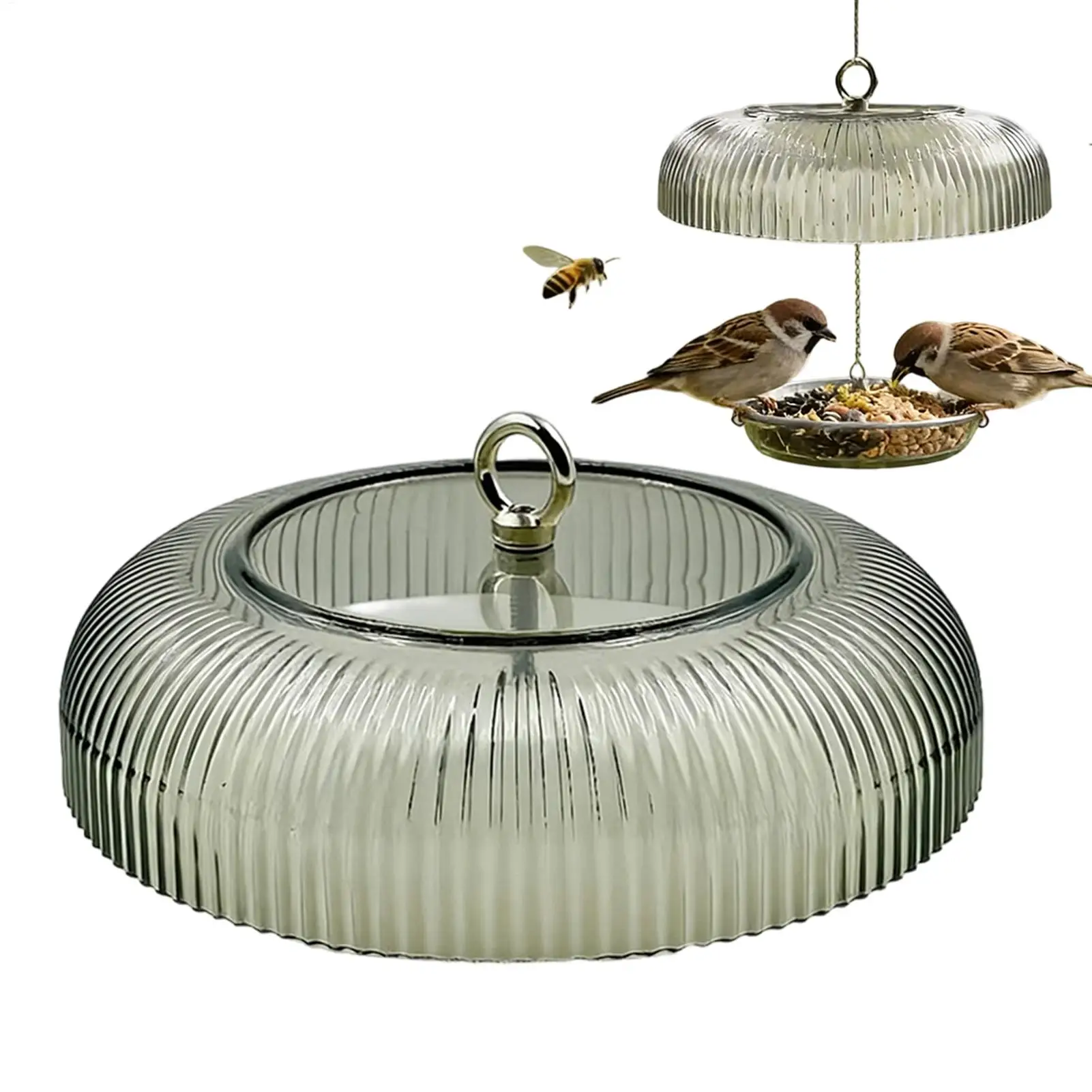 Increase The Dome Shaped Bird Food Feeder Cover To Prevent Rain Snow And Squirrels Providing Comprehensive Protection