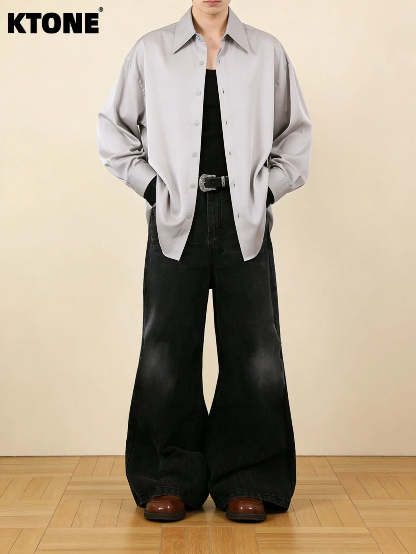 

Модные черные мужские джинсы-багги в стиле Y2K, оригинальный дроп-стиль, без аксессуаров и ремней