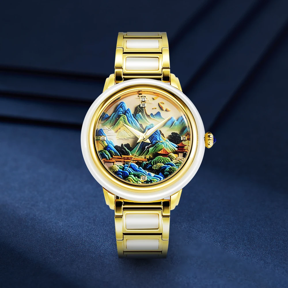 

Montre Homme Personalized Design Mechanical Wrist Watches white jade Luxury Automatic Watch for Men and women