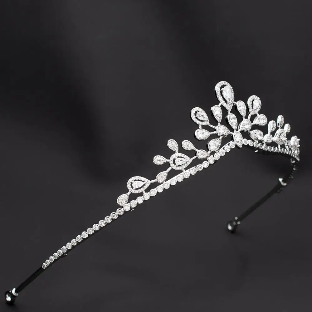 2020 Design Cubic Zirconia Princess Tiara Diadem for Bridal Wedding Hair Jewelry Accessories Hairpieces CH10343