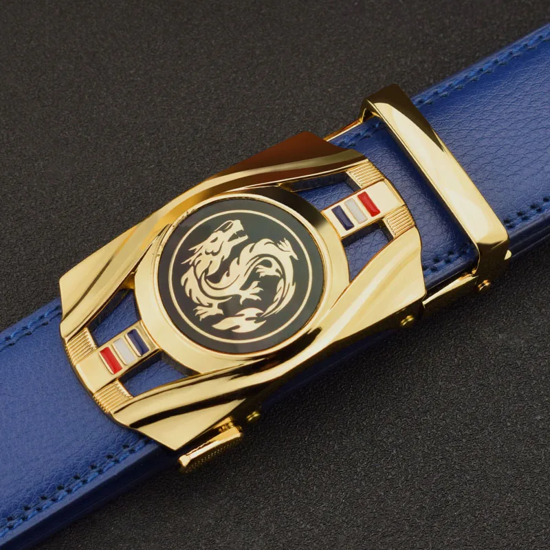 ブルーレザーベルト-メンズ-本革-自動バックル-カジュアル-ビジネス-ウエストベルト-若者と中年向け-韓国スタイル