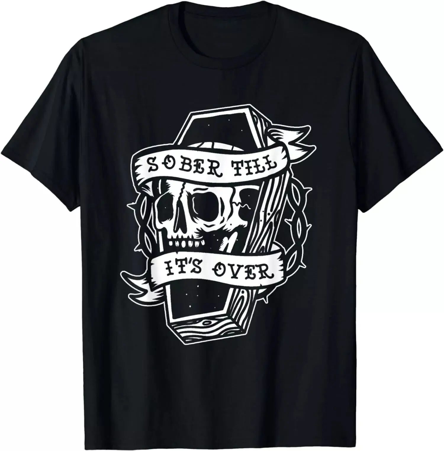 NEW LIMITED Sober Till It's Over AA NA Recovery 12 Steps Sobriety T-Shirt S-5XL