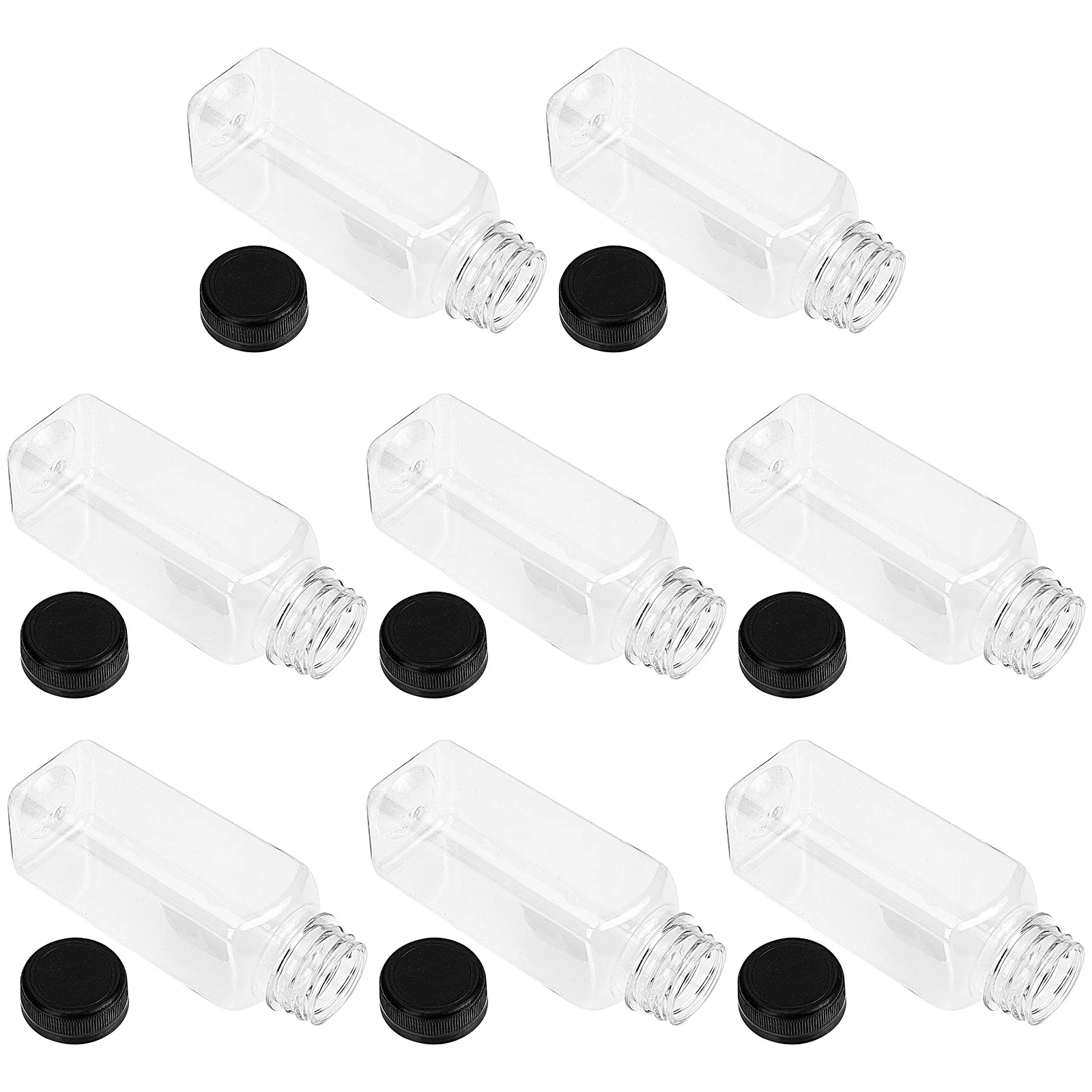 

8pcs 300ml Juice Bottle Plastic Beverage Bottles Clear Milk Yogurt Storage Reusable Portable PET Juicing Containers