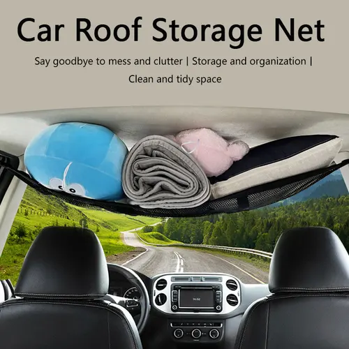 Imagen 2 del producto Red de carga para techo de coche, malla de carga fuerte, organizador de almacenamiento para techo de coche, almacenamiento de red para techo de coche para SUV, viaje largo, Camping
