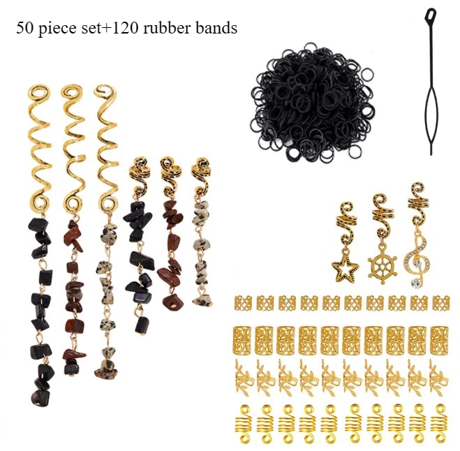 Boho Hair Pins 50pcs Alloy Twist Braid Clips DIY Hair Wrapping Tool for Locs Extensions Tangle-Free Styling Essentials