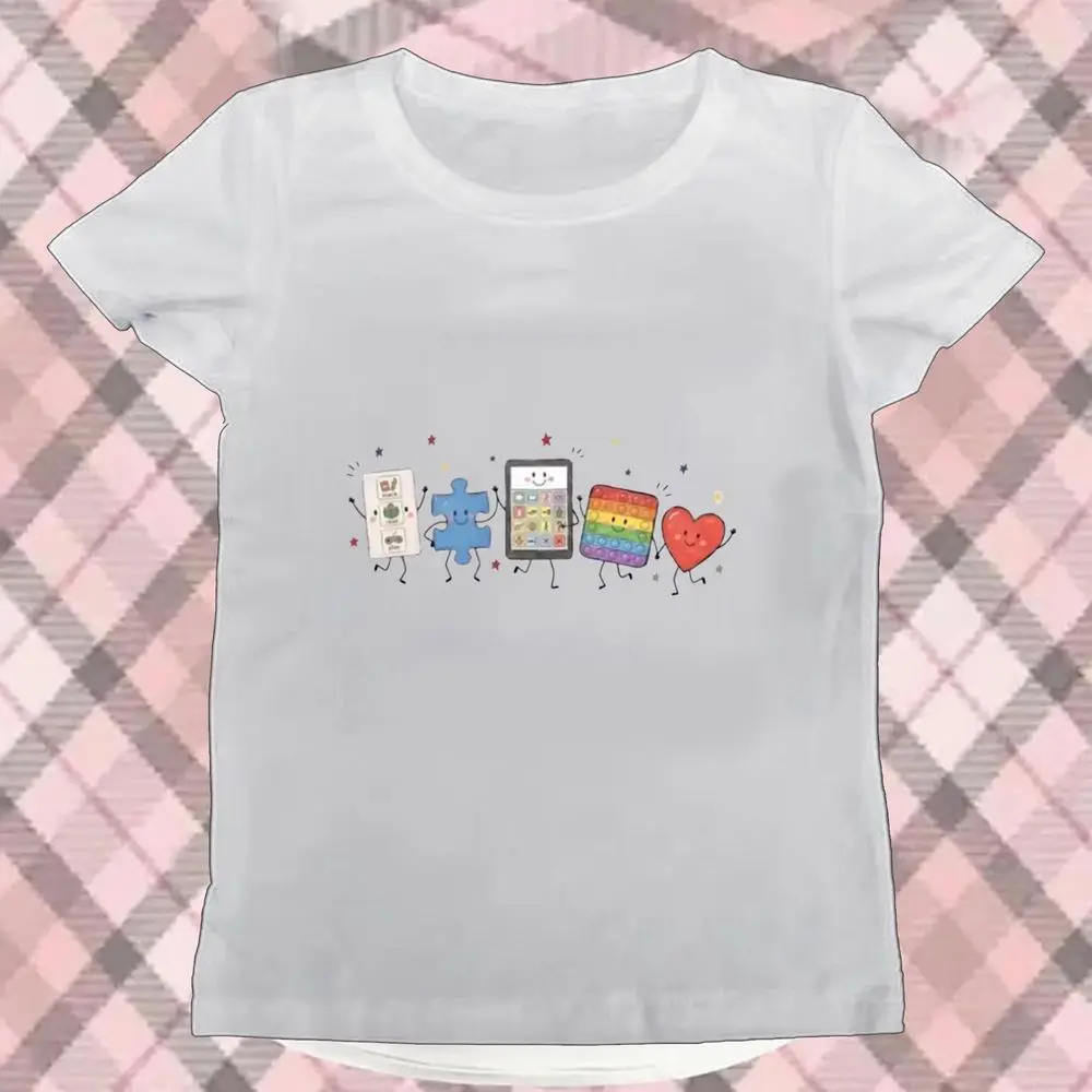 Autism Doodle Characters Tops SPED Teacher T-Shirt Casual Men Women Autism Mom Gift  Summer Clothes Basic Clothing Free Shipping