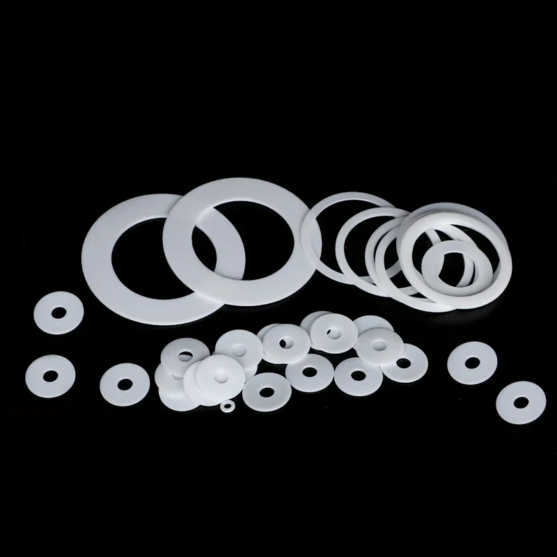 50~200 Pcs White PEFE Flat Washers M2 M2.5 M3 M4 M5 M6 M8 M10 M12 Plastic Spacer Insulation Waterproof Sealing Hard Gasket