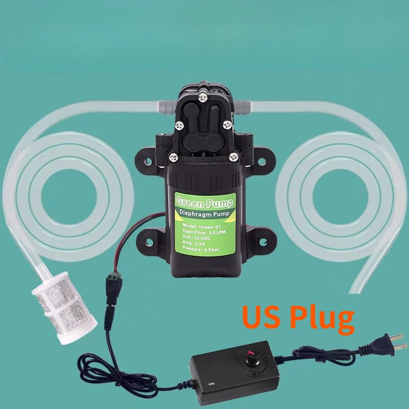 12V 110V 220V Self-priming Pump Electric Water Pump Caravan Water Supply Diaphragm Pumps US Plug EU Plug Fish tank rock fountain