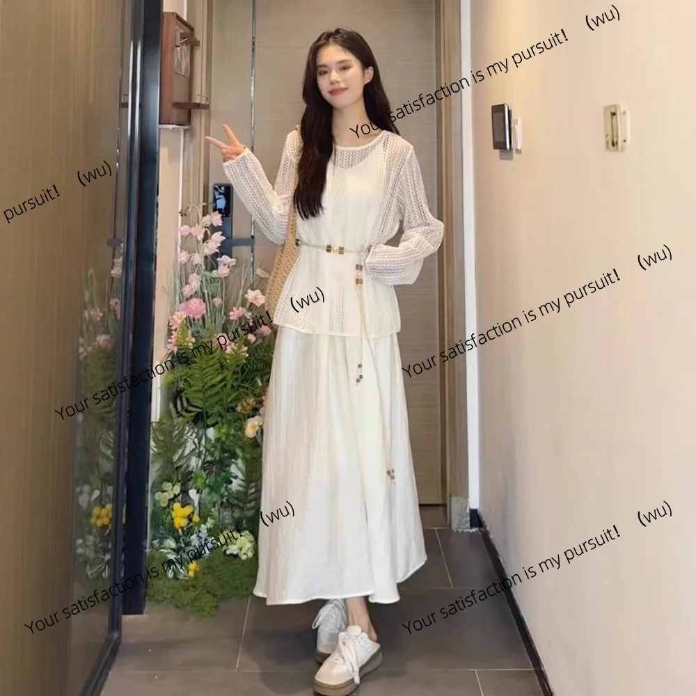 

Белое платье на подтяжках, детское летнее платье с нежным ветром, красивая одежда, платье для отдыха на море