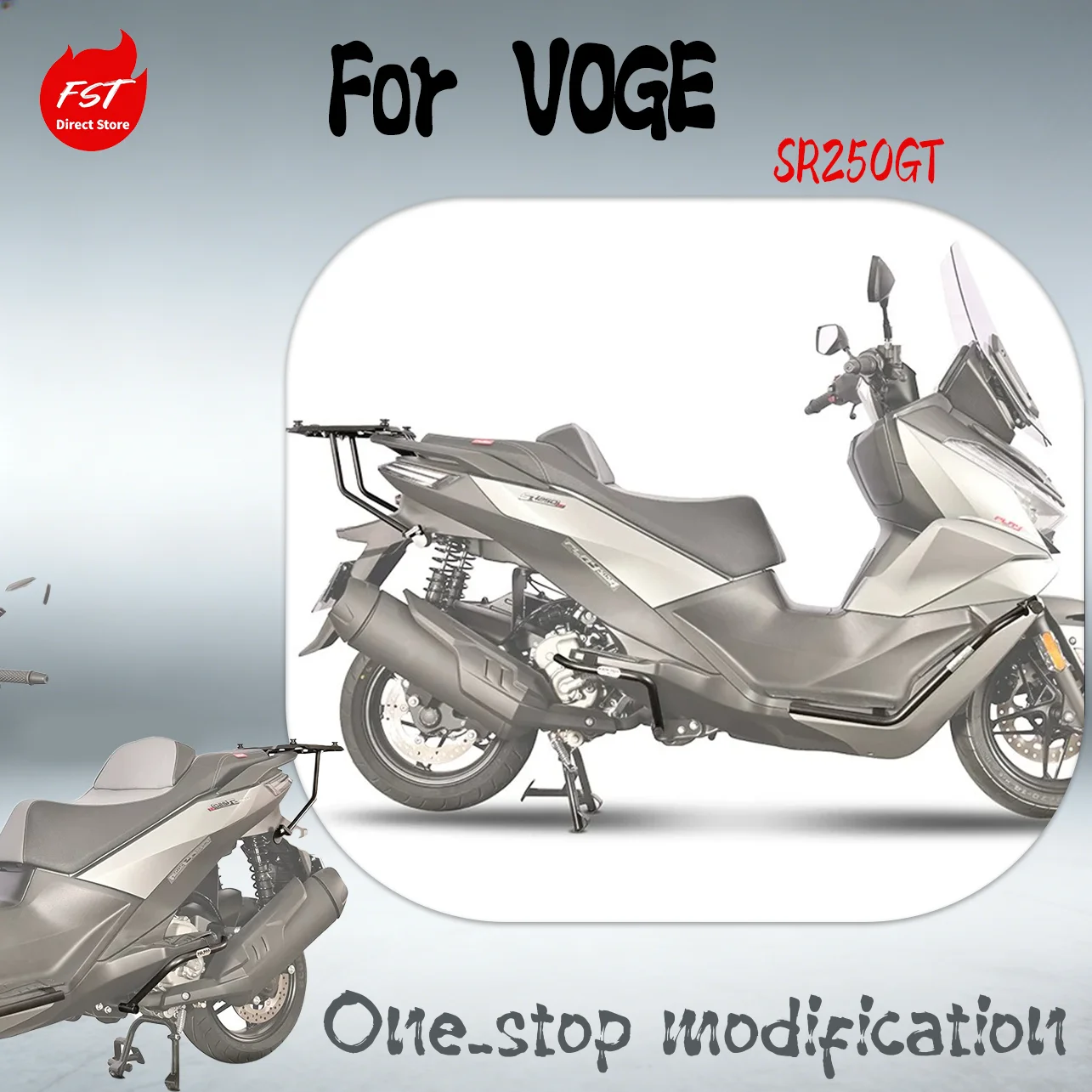 

For VOGE SR250GT Frame Protector Highway Bars Anti-Crash Bumper Stunt Cage Rear Tail Box Bracket Backrest Accessories