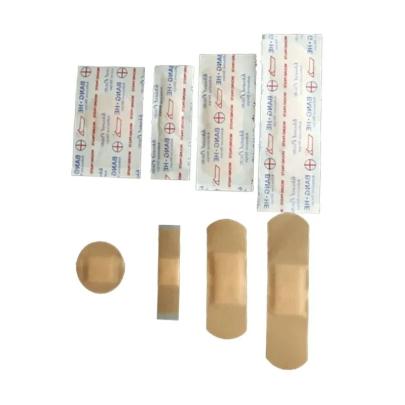 

100Pcs/Set Breathable Band Aid First Aid Patch Round Strip Shape Plasters Emergency Wound Dressing Patch Tape Plasters Kit