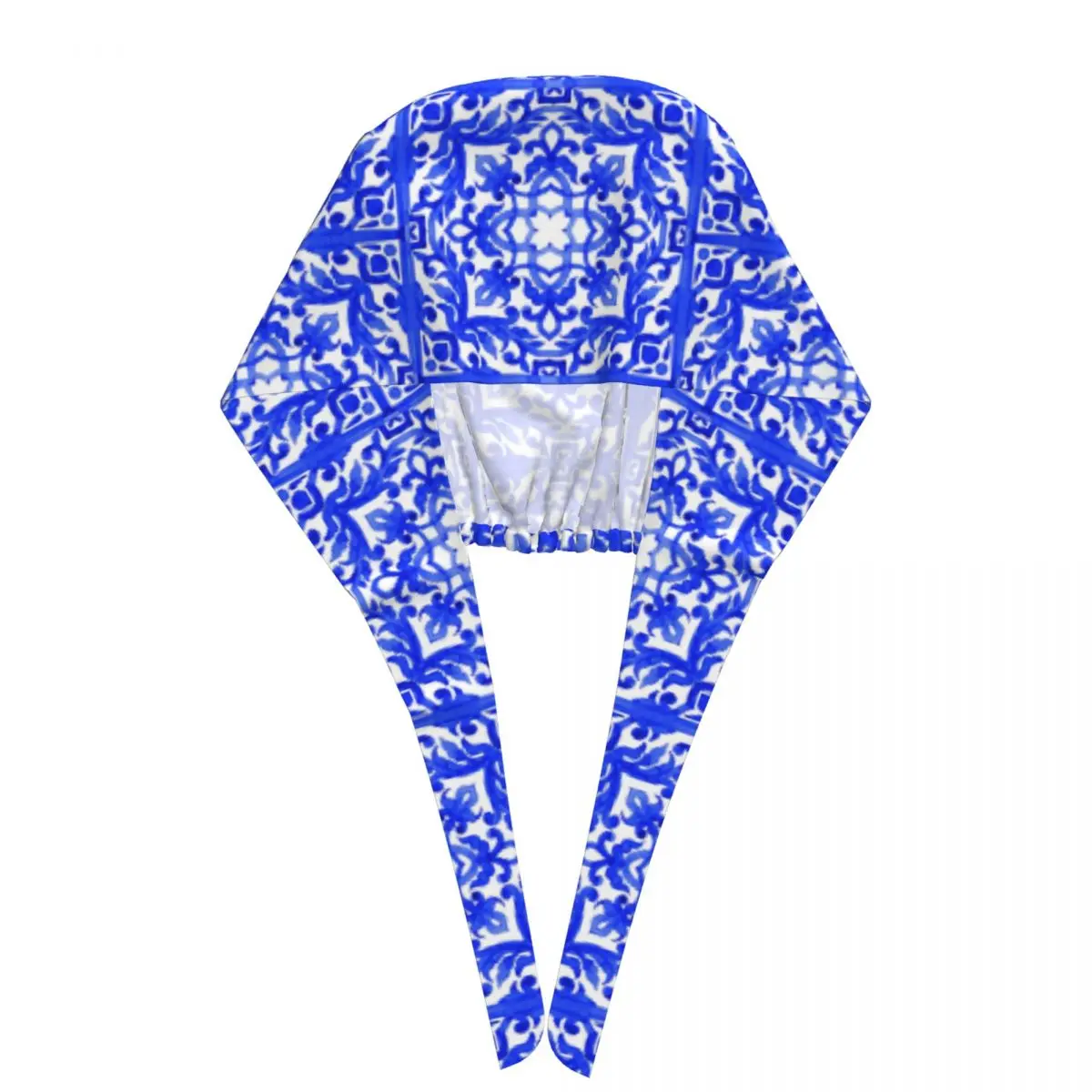 Czapka chirurgiczna z motywem azulejo portugalskiego, czapka robocza dla lekarza, unisex, regulowana, czapka pielęgniarska dla dentysty