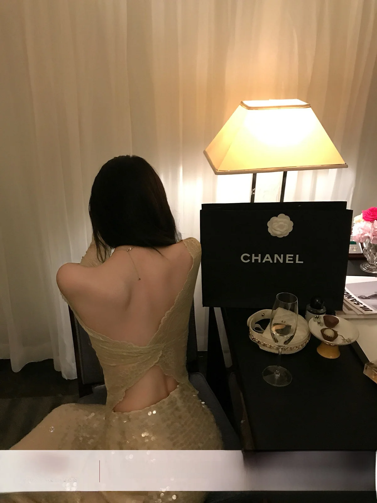 

YOLI Zhang Yuli Lace irt One oulder Bal Slimming Women's Peach Color Spring Sexy Top Ele Sle Nylon Spandex