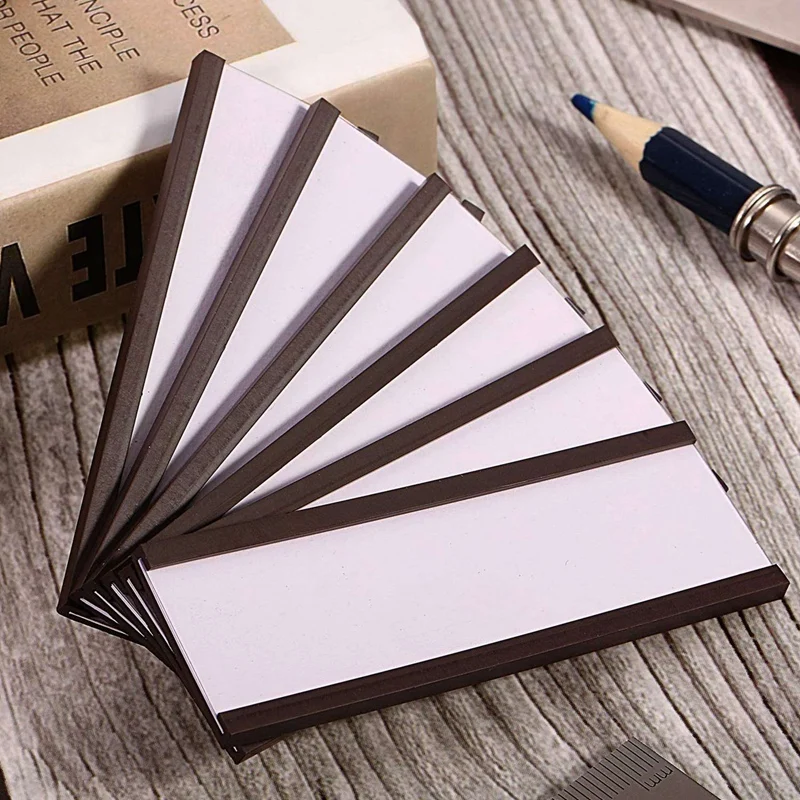 Porta etichette magnetiche da 150 pezzi con portacarte dati magnetici con protezioni in plastica trasparente per ripiano in metallo (1X3 pollici)