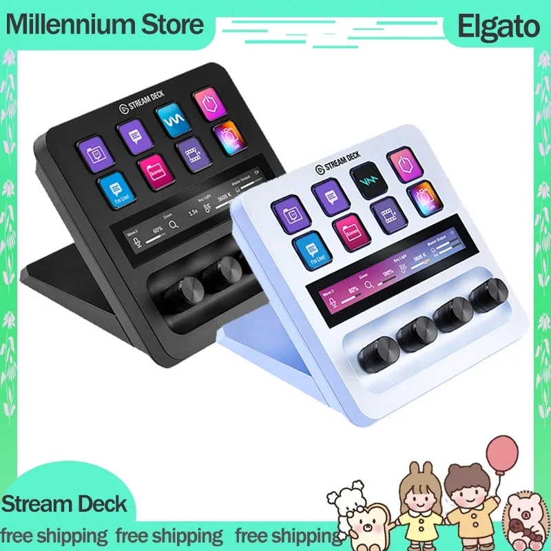 Elgato Stream Deck Plus Stream Deck+ Black Programmable Keys With Knob Screen Dial Macro-Raising Keypad Living Stream Streamdeck