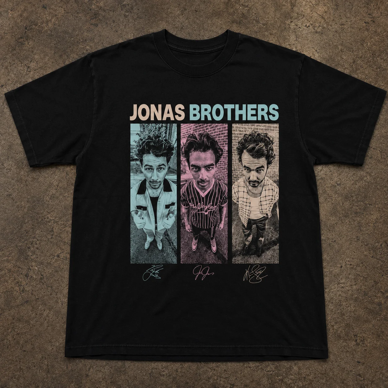 Jonas Brothers Band Portrait Print T Shirt Unisex Loose Oversized Harajuku Streetwear Cotton Summer Graphic Men's T-shirts