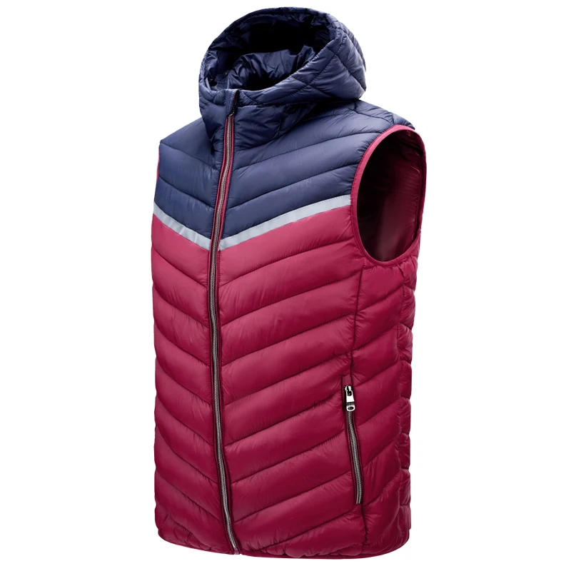 Men's Lightweight Hooded Quilted Vest Sleeveless Warm Jacket with Zip Pockets Casual Outdoor Gilet for Fall Winter