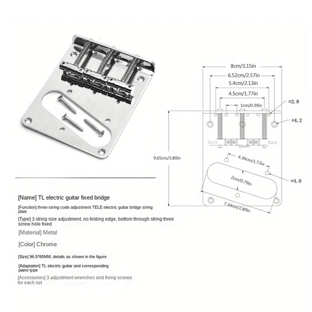 

1 электрогитара, шестиструнный мост, трехцветный мост, 95,5X80 мм, хвостовик TL, струна для электрогитары, нижняя струна для моста