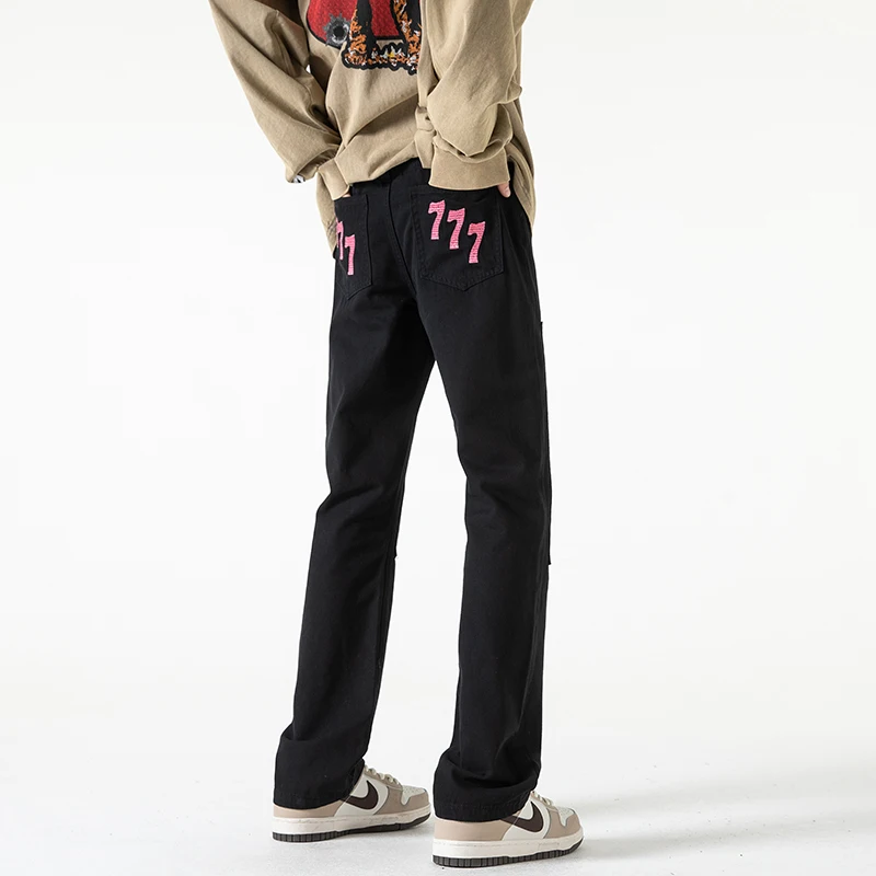 

Bla Straight Leg Men's Jeans American Sle Retro Vibe Trendy Haome Slim Fit Large Size Long Trousers Spring Autumn