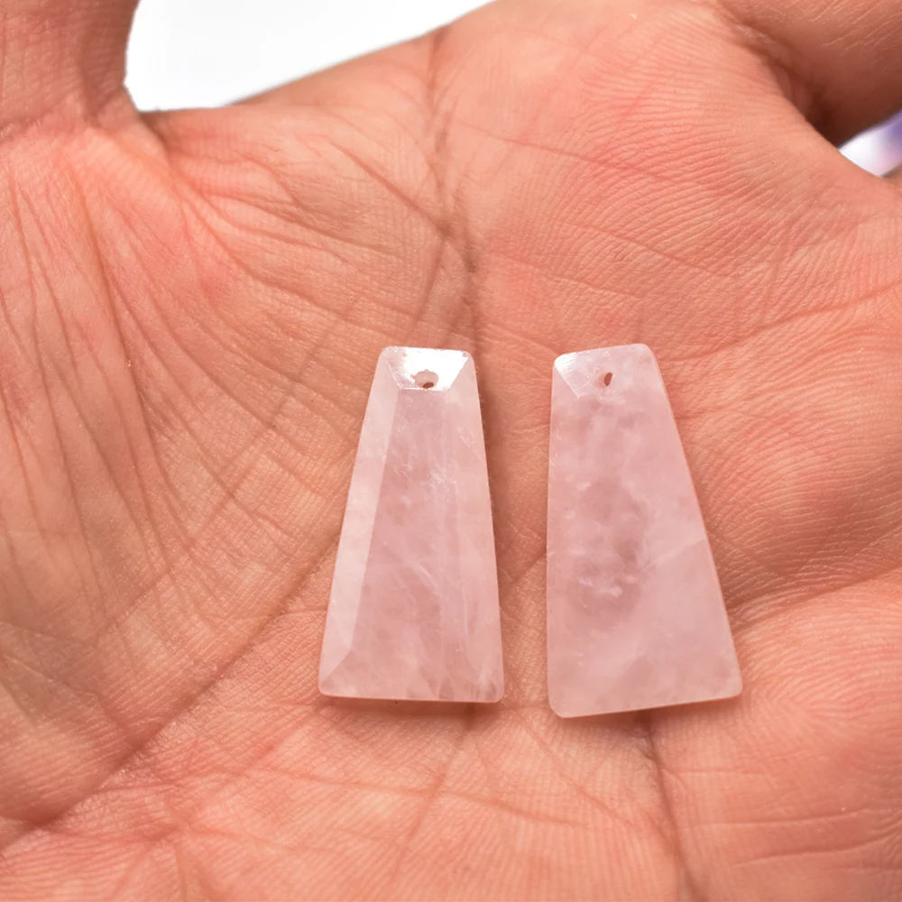 Großhandel 12 Stück/Set 25*13*8mm modischer natürlicher Tigerauge-Stein Amethyst Rosenquarz Trapezform Anhänger für Schmuckherstellung – Detail 12