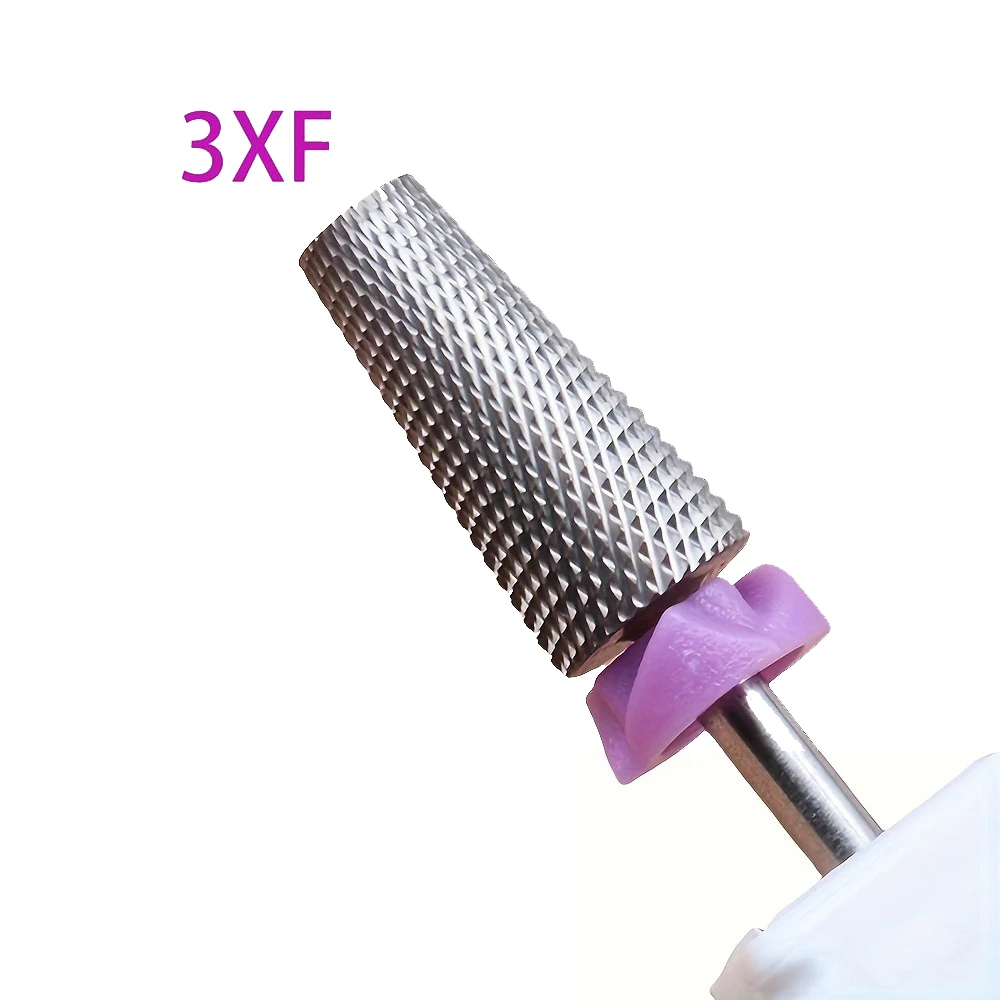 1 قطعة مثقاب أظافر من الفولاذ التنغستن، رأس تلميع أظافر 3XF، يستخدم لإزالة أظافر الأكريليك، والتلميع، وأدوات الأظافر، ومستلزمات الأظافر #3