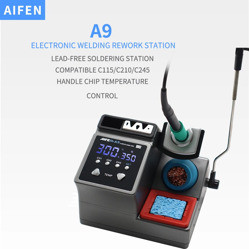 AIFEN-A9 Lead-Free Soldering Station Compatible C115/C210/C245 Handle Chip Temperature Control For BGA PCB Repair Welding