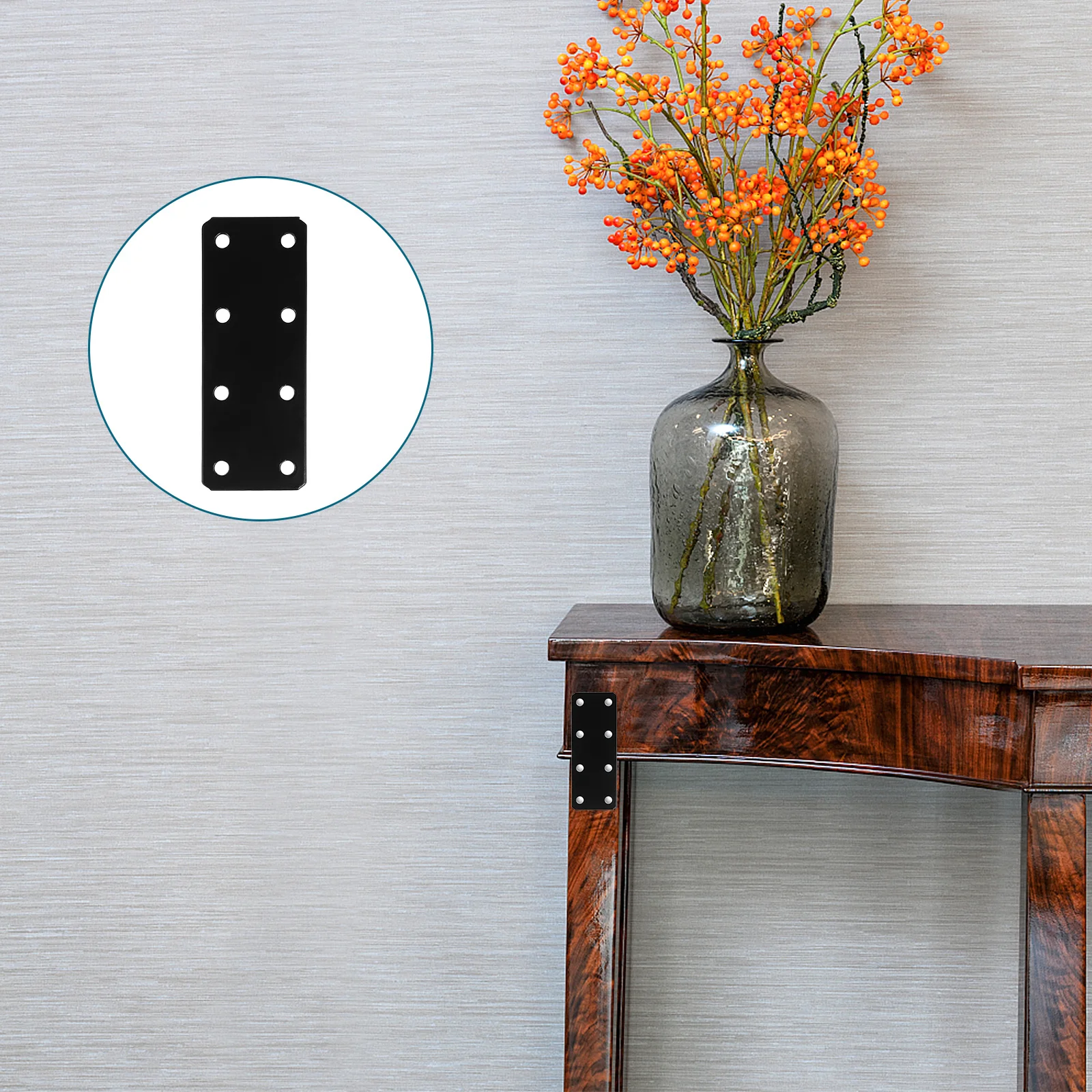 

8Pcs Iron Straight Brace Flat Mending Plates Corrosion Resistant Repair Fixing Brackets Reinforce Wooden Tables Chairs Wardrobes