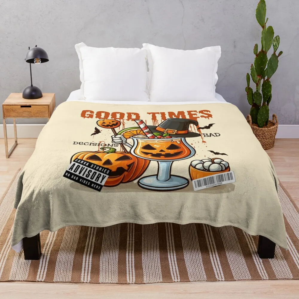 Good times bad decision Throw Blanket Flannels Fashion Sofas Blankets