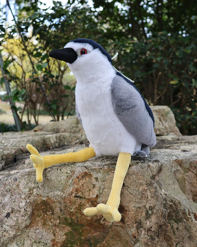 

24cm High Realistic Night Heron Plush Toys Soft Black-crowned Night-heron Bird Stuffed Animals Toy Gifts