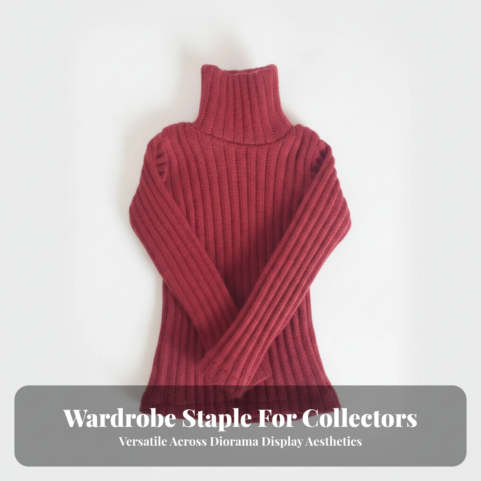 Ribbed Knit Doll Turtleneck Lightweight 1/6 Scale Doll Turtleneck Sweater for Diorama Hobbyists, Character Styling