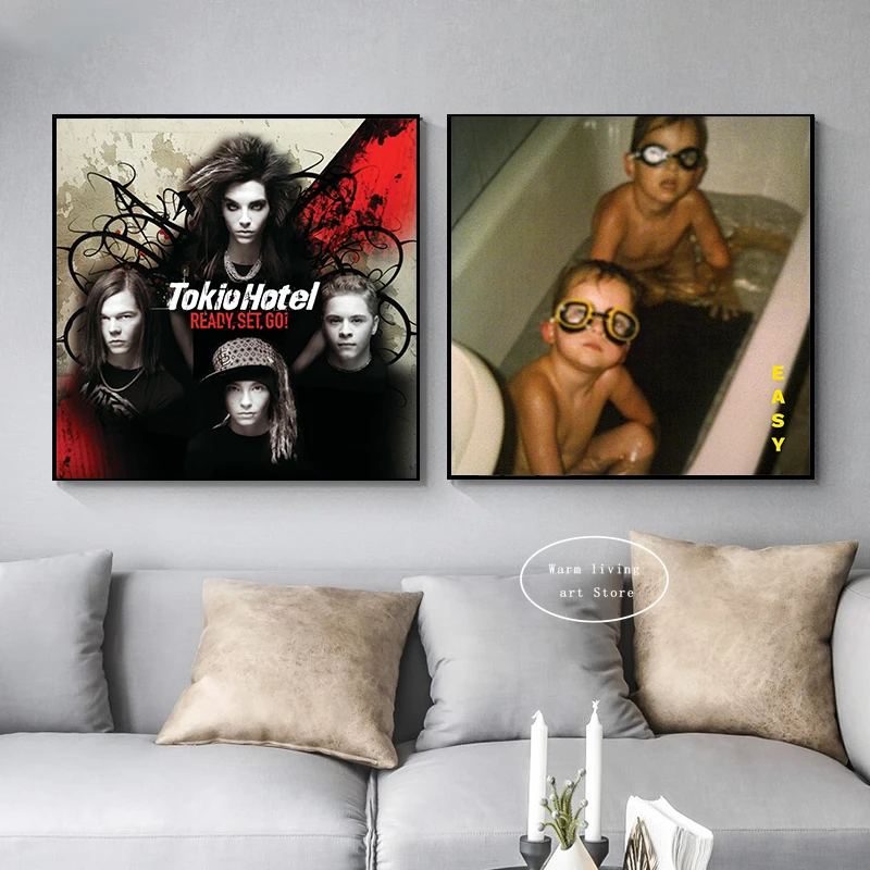 Tokio Hotel Rock Band Music Ablum Poster Canvas Painting Wall Pictures for Living Room Wall Art Picture Bedroom Home Decor