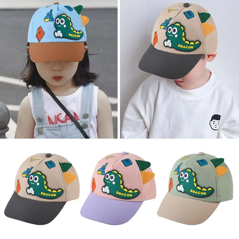 

0-3 Years Summer Cute Cartoon Kids Baseball Caps Adjustable Large Brim Sun Hat Cotton Outdoor Peaked Cap Children