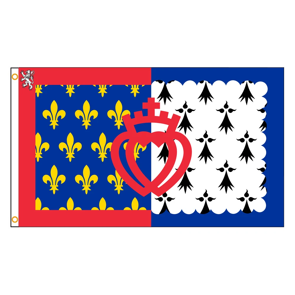 3x5 Ft Pays de la Loire Flag Vivid Color and Fade proof a region in France Flags Polyester with Brass Grommets 3 X 5 Ft